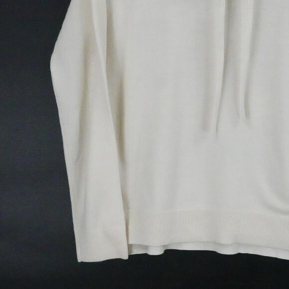 Banana Republic Sweater Womens Small Ivory Merino Wool Cowl Neck Lightweight - Picture 7 of 15